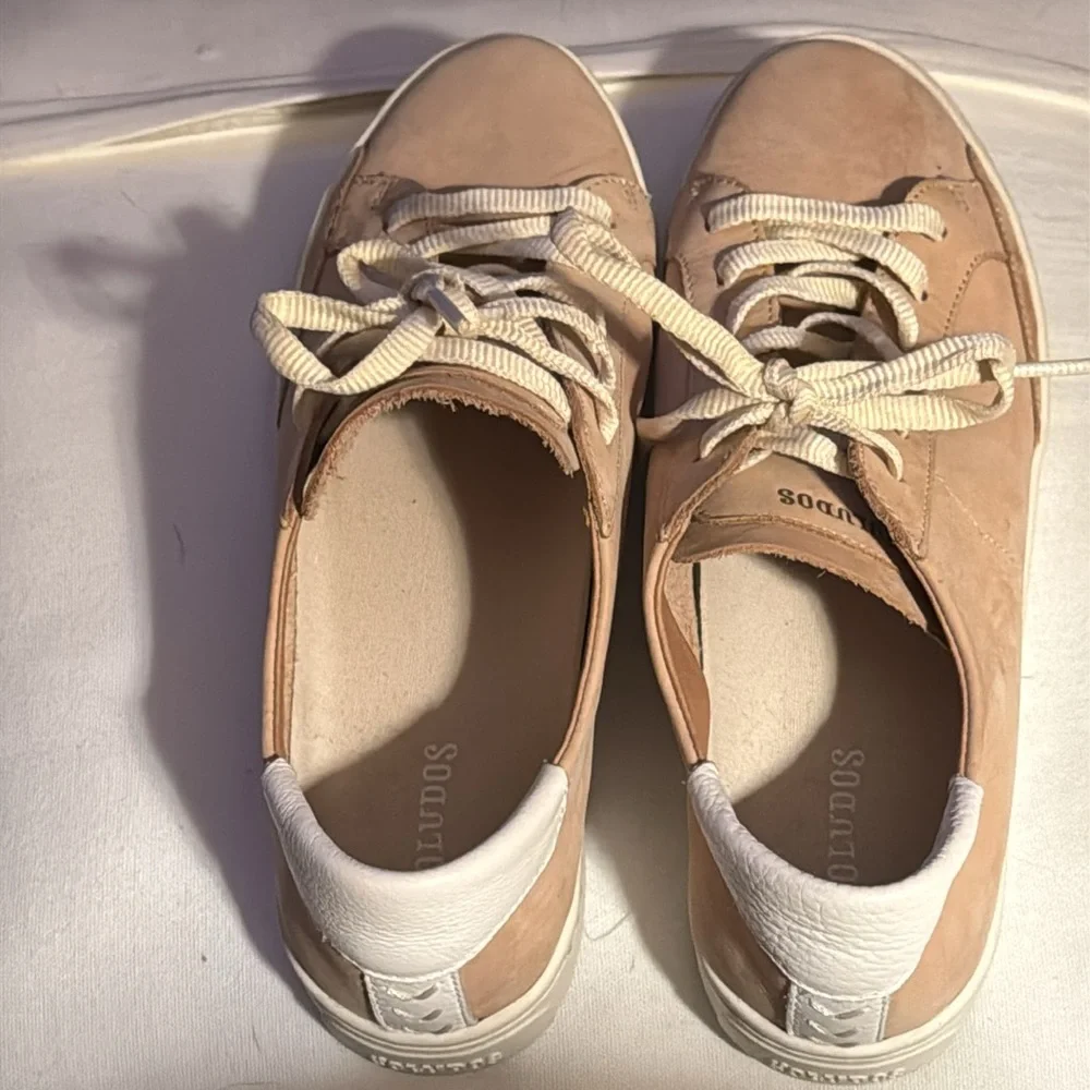 Soludos The Ibiza classic sneaker leather‎ Women's champagne white Sneakers 9.5